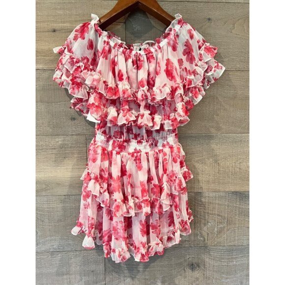 MISA Isella Dress in Watermelon Blossom mini size S - Picture 5 of 11